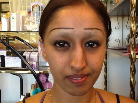 eyebrow shaving before and after.